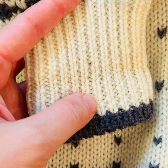 Vintage Fair Isle Nordic Sweater Size 38 Button Front Cardigan Wool Woodstock - Picture 13 of 15